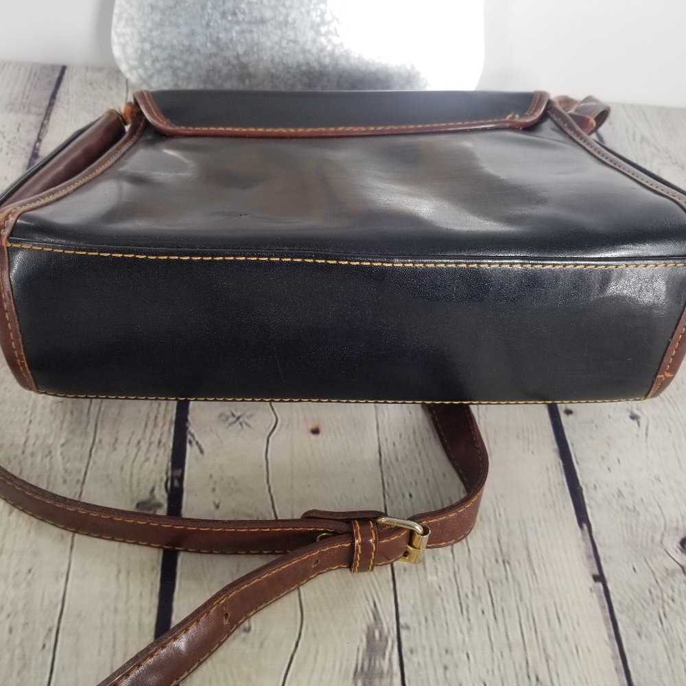 VTG Polo Ralph Lauren brown & Black Leather Bag - Picture 6 of 8